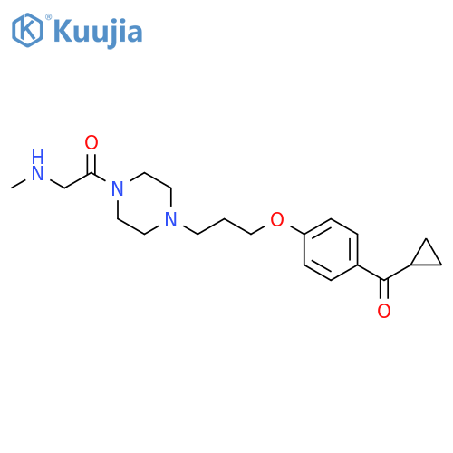 Piperazine,1-[3-[4-(cyclopropylcarbonyl)phenoxy]propyl]-4-[(methylamino)acetyl]- structure