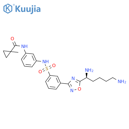 Cyclopropanecarboxamide,N-[3-[[[3-[5-[(1S)-1,5-diaminopentyl]-1,2,4-oxadiazol-3-yl]phenyl]sulfonyl]amino]phenyl]-1-methyl- structure