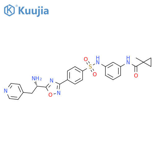 Cyclopropanecarboxamide,N-[3-[[[4-[5-[(1S)-1-amino-2-(4-pyridinyl)ethyl]-1,2,4-oxadiazol-3-yl]phenyl]sulfonyl]amino]phenyl]-1-methyl- structure