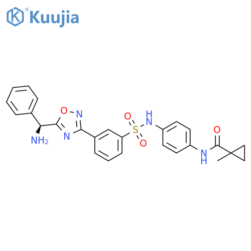Cyclopropanecarboxamide,N-[4-[[[3-[5-[(S)-aminophenylmethyl]-1,2,4-oxadiazol-3-yl]phenyl]sulfonyl]amino]phenyl]-1-methyl- structure