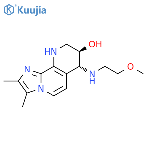 Imidazo[1,2-h][1,7]naphthyridin-8-ol,7,8,9,10-tetrahydro-7-[(2-methoxyethyl)amino]-2,3-dimethyl-, (7R,8R)- structure