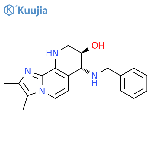 Imidazo[1,2-h][1,7]naphthyridin-8-ol,7,8,9,10-tetrahydro-2,3-dimethyl-7-[(phenylmethyl)amino]-, (7R,8R)- structure