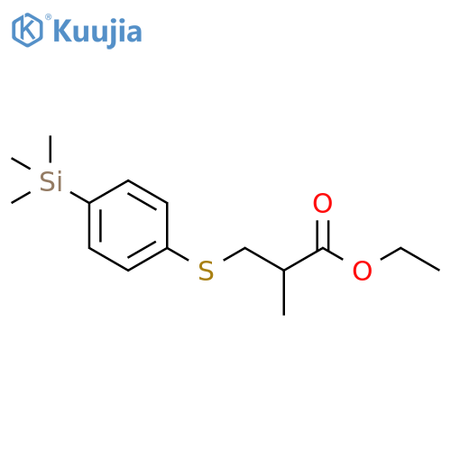 Propanoic acid, 2-methyl-3-[[4-(trimethylsilyl)phenyl]thio]-, ethyl ester structure
