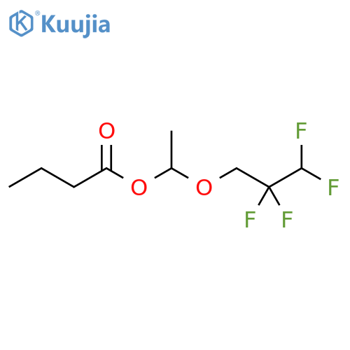 Butanoic acid, 1-(2,2,3,3-tetrafluoropropoxy)ethyl ester structure