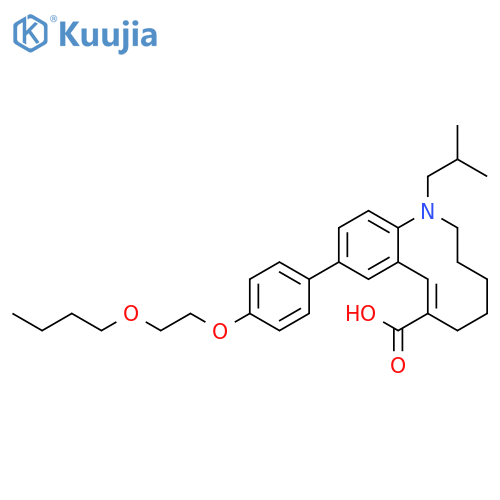 1-Benzazecine-7-carboxylic acid,10-[4-(2-butoxyethoxy)phenyl]-1,2,3,4,5,6-hexahydro-1-(2-methylpropyl)- structure
