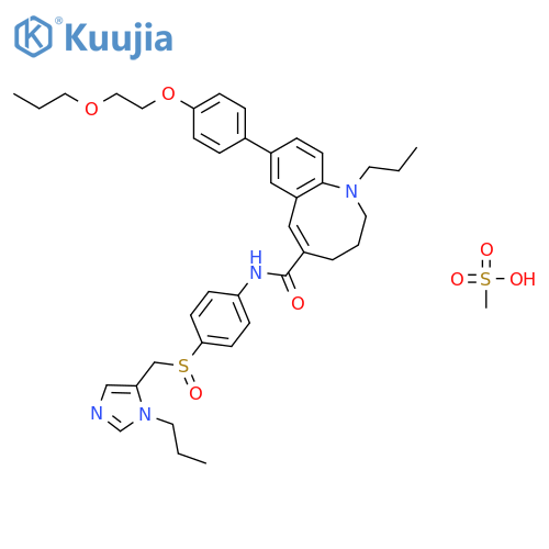 1-Benzazocine-5-carboxamide,1,2,3,4-tetrahydro-8-[4-(2-propoxyethoxy)phenyl]-1-propyl-N-[4-[(S)-[(1-propyl-1H-imidazol-5-yl)methyl]sulfinyl]phenyl]-, monomethanesulfonate structure