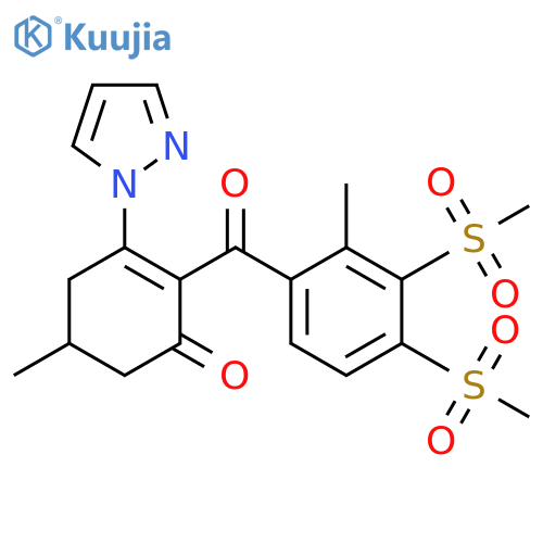 2-Cyclohexen-1-one,5-methyl-2-[2-methyl-3,4-bis(methylsulfonyl)benzoyl]-3-(1H-pyrazol-1-yl)- structure