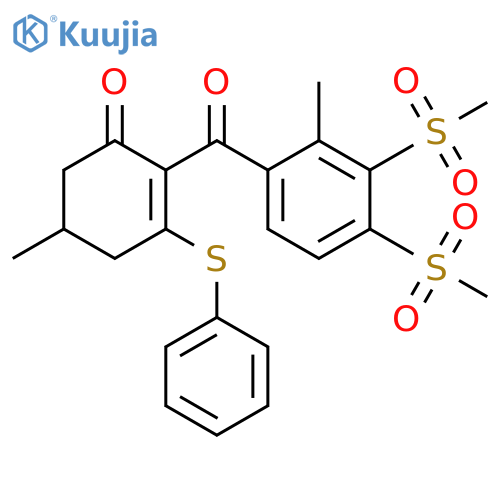 2-Cyclohexen-1-one,5-methyl-2-[2-methyl-3,4-bis(methylsulfonyl)benzoyl]-3-(phenylthio)- structure