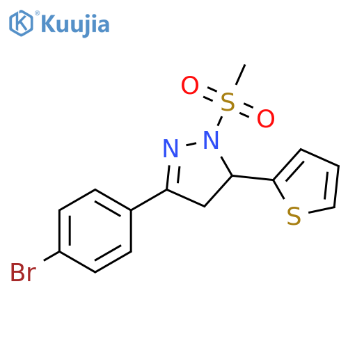 3-(4-bromophenyl)-1-methanesulfonyl-5-(thiophen-2-yl)-4,5-dihydro-1H-pyrazole structure