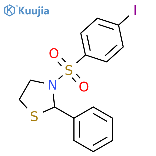 3-(4-iodobenzenesulfonyl)-2-phenyl-1,3-thiazolidine structure