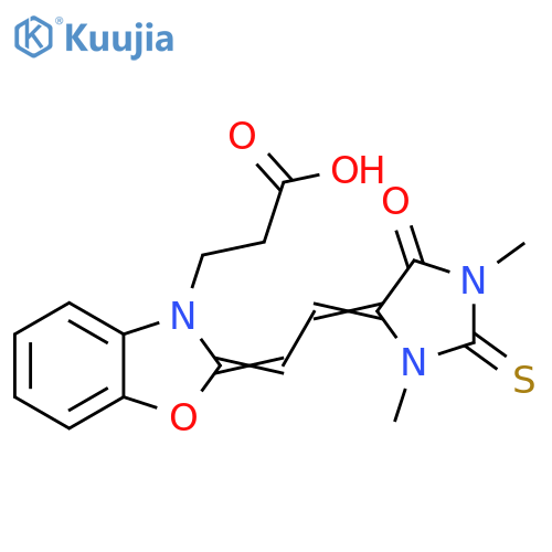 3(2H)-Benzoxazolepropanoic acid,2-[(1,3-dimethyl-5-oxo-2-thioxo-4-imidazolidinylidene)ethylidene]- structure