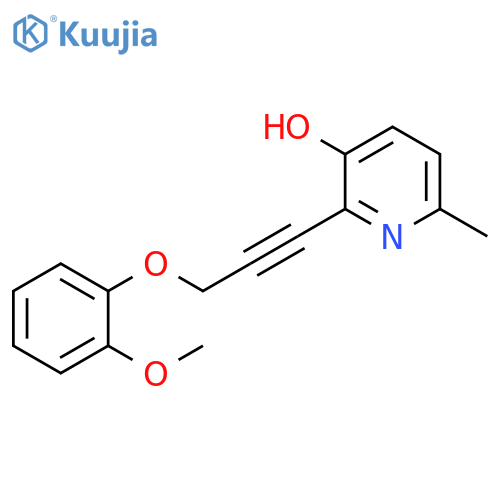 3-Pyridinol, 2-[3-(2-methoxyphenoxy)-1-propynyl]-6-methyl- structure