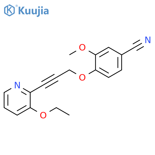 Benzonitrile, 4-[[3-(3-ethoxy-2-pyridinyl)-2-propynyl]oxy]-3-methoxy- structure