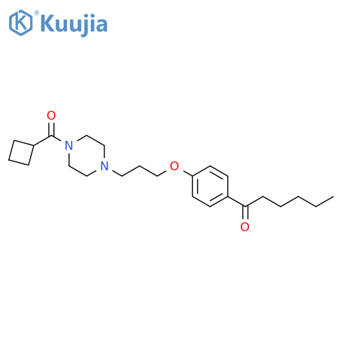 Piperazine, 1-(cyclobutylcarbonyl)-4-[3-[4-(1-oxohexyl)phenoxy]propyl]- structure