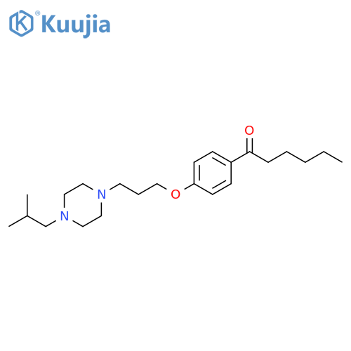 1-Hexanone, 1-[4-[3-[4-(2-methylpropyl)-1-piperazinyl]propoxy]phenyl]- structure
