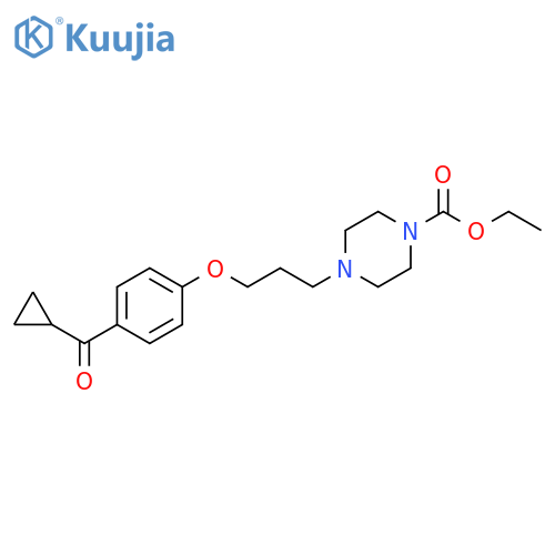 1-Piperazinecarboxylic acid,4-[3-[4-(cyclopropylcarbonyl)phenoxy]propyl]-, ethyl ester structure