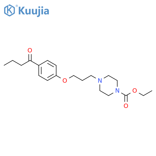 1-Piperazinecarboxylic acid, 4-[3-[4-(1-oxobutyl)phenoxy]propyl]-, ethylester structure