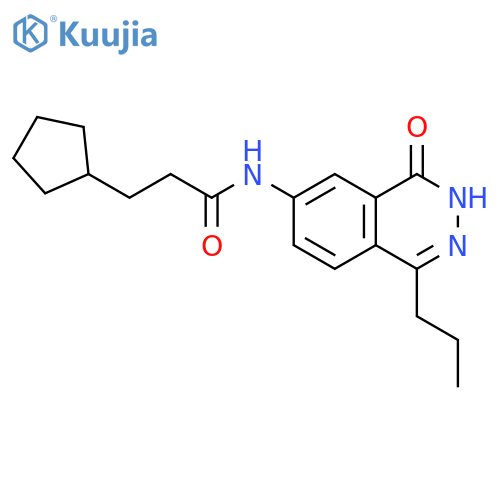Cyclopentanepropanamide,N-(3,4-dihydro-4-oxo-1-propyl-6-phthalazinyl)- structure