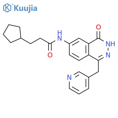 Cyclopentanepropanamide,N-[3,4-dihydro-4-oxo-1-(3-pyridinylmethyl)-6-phthalazinyl]- structure
