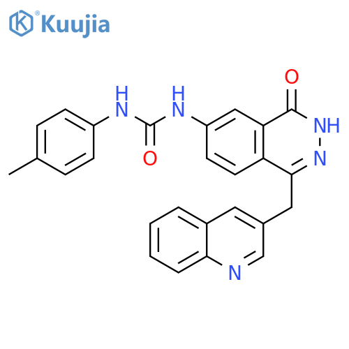 Urea,N-[3,4-dihydro-4-oxo-1-(3-quinolinylmethyl)-6-phthalazinyl]-N'-(4-methylphenyl)- structure