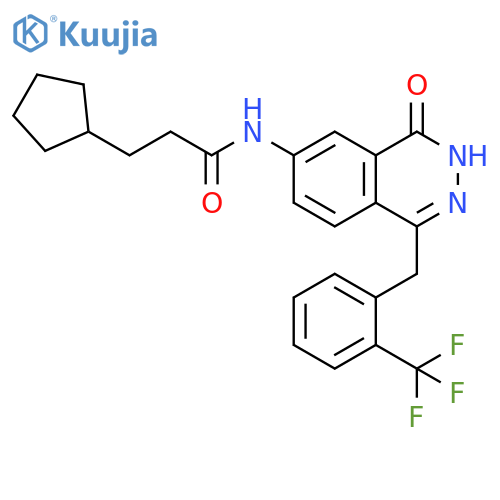 Cyclopentanepropanamide,N-[3,4-dihydro-4-oxo-1-[[2-(trifluoromethyl)phenyl]methyl]-6-phthalazinyl]- structure