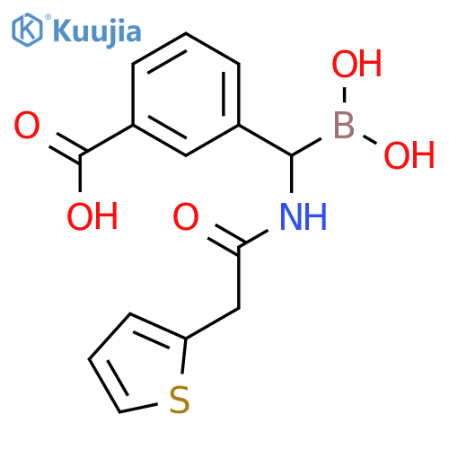 Benzoic acid, 3-[(R)-borono[(2-thienylacetyl)amino]methyl]- structure