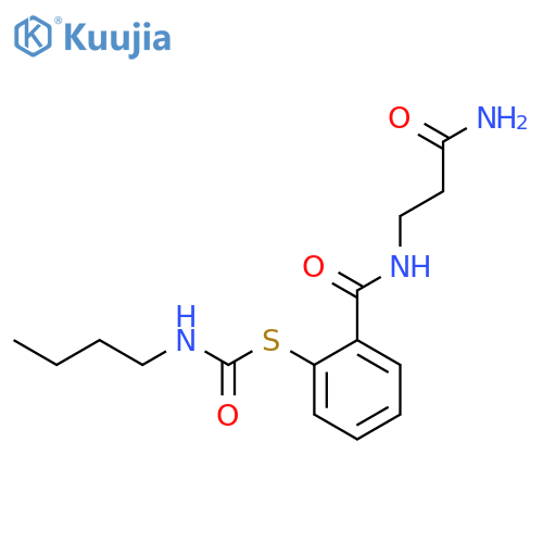 Carbamothioic acid, butyl-,S-[2-[[(3-amino-3-oxopropyl)amino]carbonyl]phenyl] ester structure