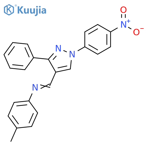 Benzenamine,4-methyl-N-[[1-(4-nitrophenyl)-3-phenyl-1H-pyrazol-4-yl]methylene]- structure