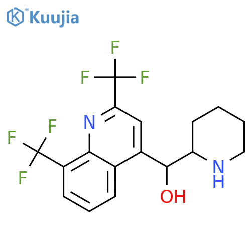 2,8-bis(trifluoromethyl)quinolin-4-yl(piperidin-2-yl)methanol structure