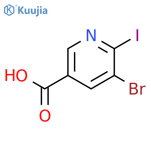 5-Bromo-6-iodopyridine-3-carboxylic acid structure