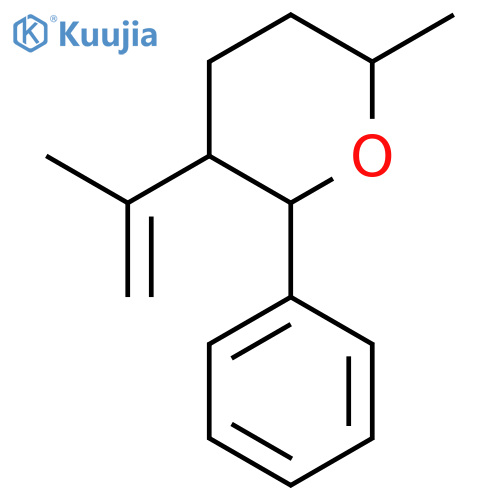 6-methyl-2-phenyl-3-(prop-1-en-2-yl)tetrahydro-2H-pyran structure