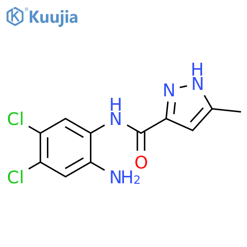 1H-Pyrazole-3-carboxamide, N-(2-amino-4,5-dichlorophenyl)-5-methyl- structure
