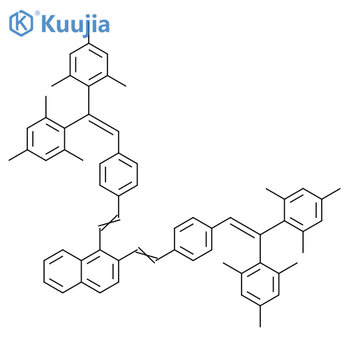 Naphthalene,1,2-bis[2-[4-[2,2-bis(2,4,6-trimethylphenyl)ethenyl]phenyl]ethenyl]- structure