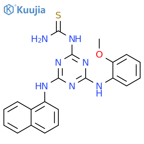 Thiourea,[4-[(2-methoxyphenyl)amino]-6-(1-naphthalenylamino)-1,3,5-triazin-2-yl]- structure