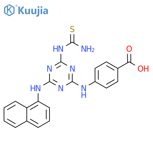 Benzoic acid,4-[[4-[(aminothioxomethyl)amino]-6-(1-naphthalenylamino)-1,3,5-triazin-2-yl]amino]- structure