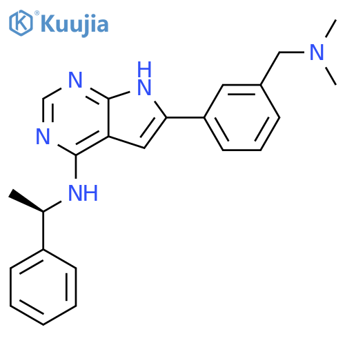 1H-Pyrrolo[2,3-d]pyrimidin-4-amine,6-[3-[(dimethylamino)methyl]phenyl]-N-[(1R)-1-phenylethyl]- structure