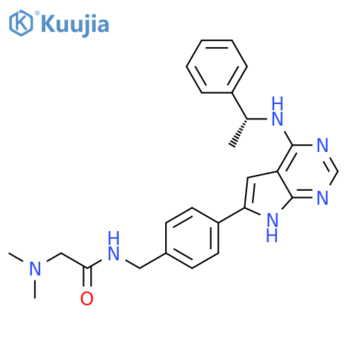 Acetamide,2-(dimethylamino)-N-[[4-[4-[[(1R)-1-phenylethyl]amino]-1H-pyrrolo[2,3-d]pyrimidin-6-yl]phenyl]methyl]- structure
