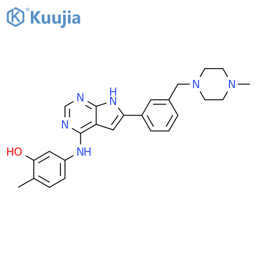 Phenol,2-methyl-5-[[6-[3-[(4-methyl-1-piperazinyl)methyl]phenyl]-1H-pyrrolo[2,3-d]pyrimidin-4-yl]amino]- structure