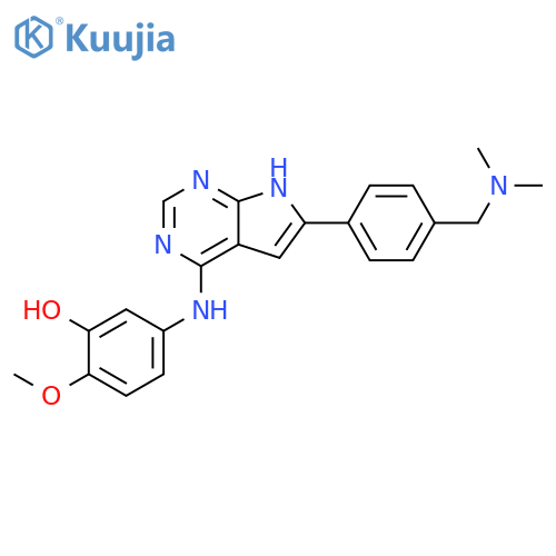 Phenol,5-[[6-[4-[(dimethylamino)methyl]phenyl]-1H-pyrrolo[2,3-d]pyrimidin-4-yl]amino]-2-methoxy- structure