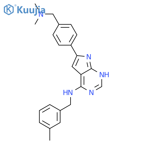 1H-Pyrrolo[2,3-d]pyrimidin-4-amine,6-[4-[(dimethylamino)methyl]phenyl]-N-[(3-methylphenyl)methyl]- structure