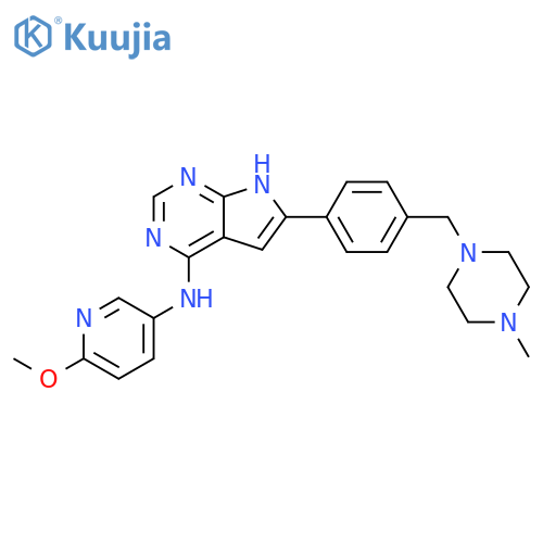 1H-Pyrrolo[2,3-d]pyrimidin-4-amine,N-(6-methoxy-3-pyridinyl)-6-[4-[(4-methyl-1-piperazinyl)methyl]phenyl]- structure