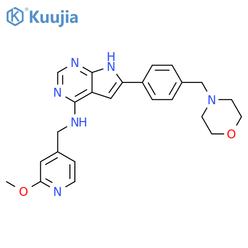 1H-Pyrrolo[2,3-d]pyrimidin-4-amine,N-[(2-methoxy-4-pyridinyl)methyl]-6-[4-(4-morpholinylmethyl)phenyl]- structure