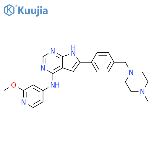 1H-Pyrrolo[2,3-d]pyrimidin-4-amine,N-(2-methoxy-4-pyridinyl)-6-[4-[(4-methyl-1-piperazinyl)methyl]phenyl]- structure