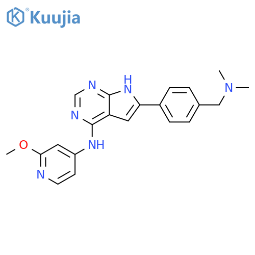 1H-Pyrrolo[2,3-d]pyrimidin-4-amine,6-[4-[(dimethylamino)methyl]phenyl]-N-(2-methoxy-4-pyridinyl)- structure