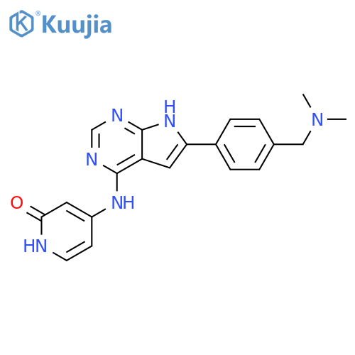2(1H)-Pyridinone,4-[[6-[4-[(dimethylamino)methyl]phenyl]-1H-pyrrolo[2,3-d]pyrimidin-4-yl]amino]- structure