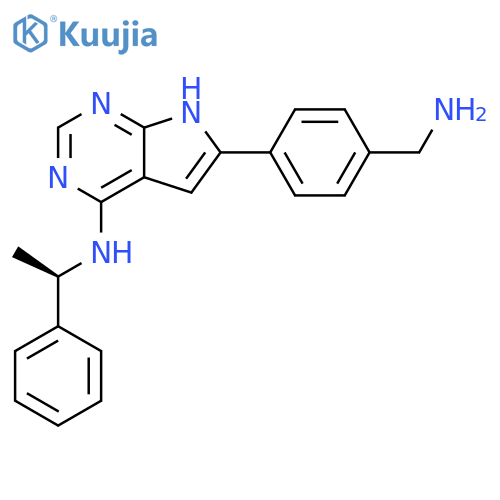 1H-Pyrrolo[2,3-d]pyrimidin-4-amine,6-[4-(aminomethyl)phenyl]-N-[(1R)-1-phenylethyl]- structure