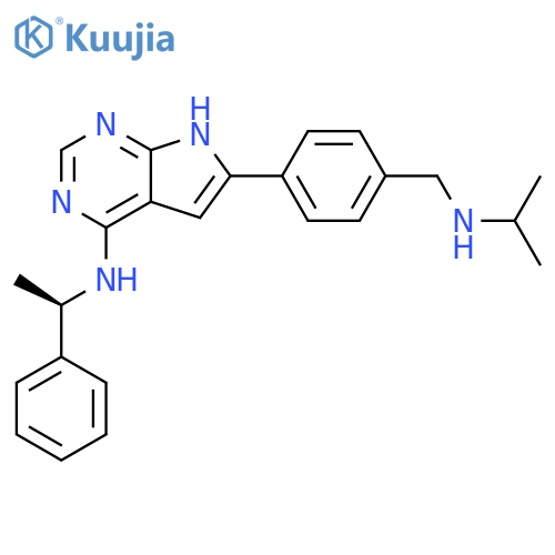 1H-Pyrrolo[2,3-d]pyrimidin-4-amine,6-[4-[[(1-methylethyl)amino]methyl]phenyl]-N-[(1R)-1-phenylethyl]- structure