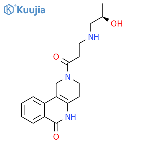 Benzo[c][1,6]naphthyridin-6(2H)-one,1,3,4,5-tetrahydro-2-[3-[[(2R)-2-hydroxypropyl]amino]-1-oxopropyl]- structure