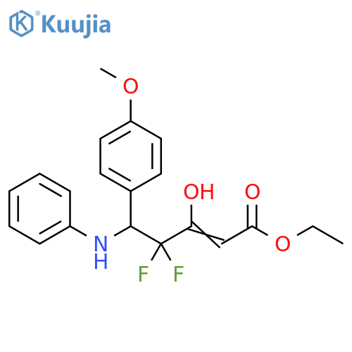 2-Pentenoic acid,4,4-difluoro-3-hydroxy-5-(4-methoxyphenyl)-5-(phenylamino)-, ethylester structure