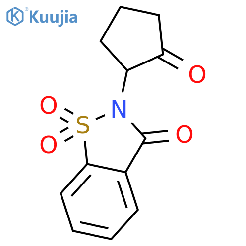1,2-Benzisothiazol-3(2H)-one, 2-(2-oxocyclopentyl)-, 1,1-dioxide structure
